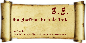 Berghoffer Erzsébet névjegykártya