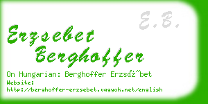 erzsebet berghoffer business card